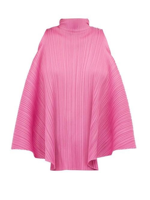 Matchesfashion.com Pleats Please Issey Miyake - High Neck Ribbon Tie Top - Womens - Pink
