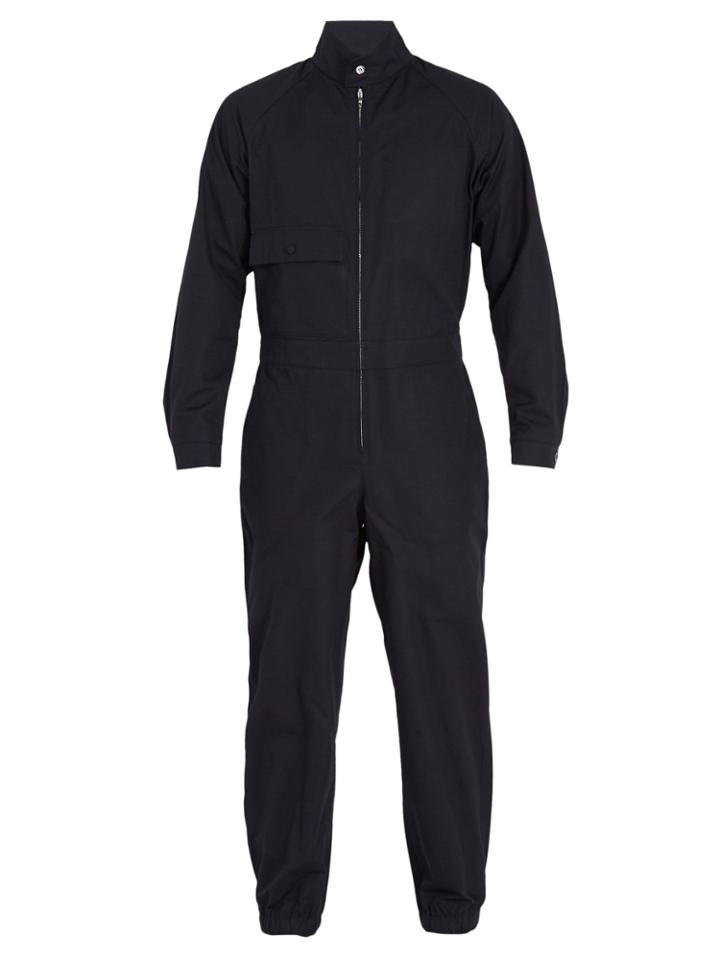 Prada High-neck Zip-through Cotton Jumpsuit