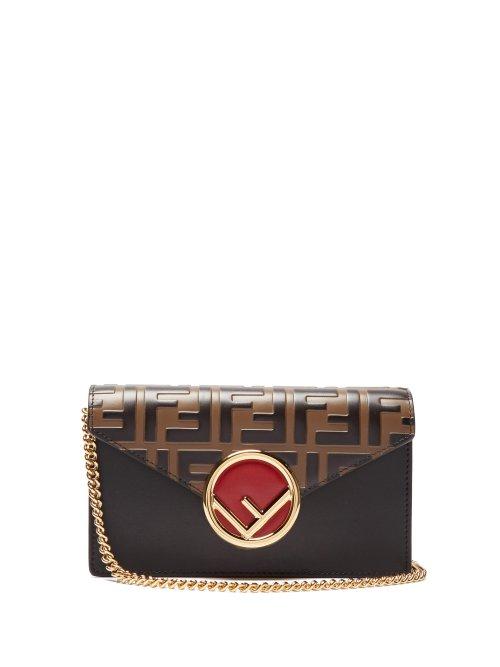 Matchesfashion.com Fendi - Ff Logo Leather Belt Bag - Womens - Black Brown