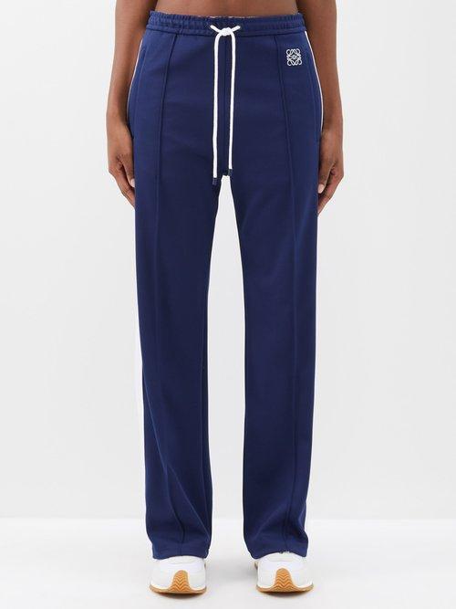 Loewe - Anagram-embroidered Jersey Track Pants - Womens - Navy