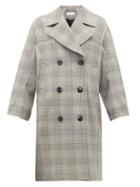 Matchesfashion.com Ganni - Prince Of Wales-check Double-breasted Coat - Womens - Grey