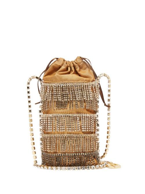Matchesfashion.com Rosantica - Ginger Crystal-fringe Satin Cross-body Bag - Womens - Grey Multi