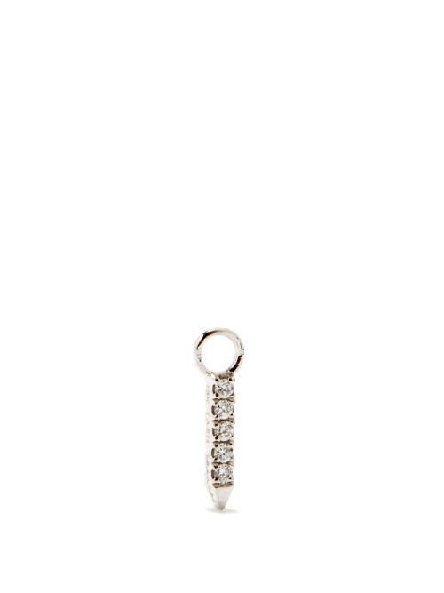 Maria Tash - Eternity Diamond, Sapphire & 18kt White-gold Charm - Womens - White Gold