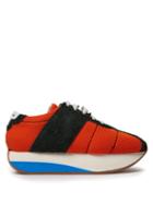 Matchesfashion.com Marni - Mesh And Suede Low Top Trainers - Womens - Orange Multi