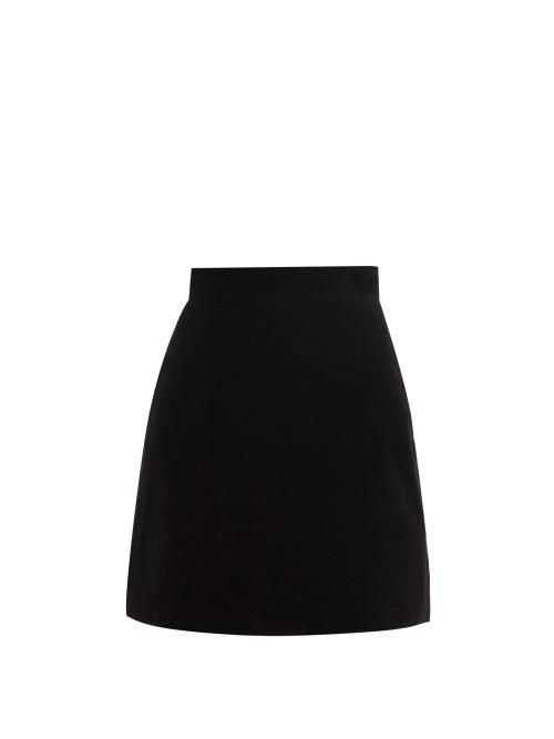 The Vampire's Wife - Nearly Nuthin' Cotton-velvet Mini Skirt - Womens - Black