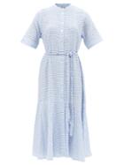 Belize - Geneva Check Seersucker Shirt Dress - Womens - Blue