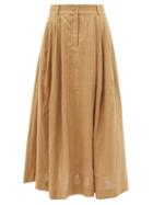 Ladies Beachwear Mara Hoffman - Tulay Pleated Hemp Midi Skirt - Womens - Camel