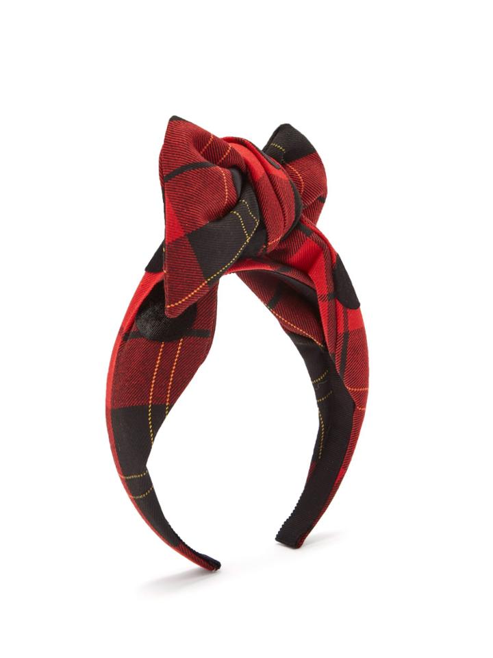 Benoît Missolin Tartan Dot Knotted Headband