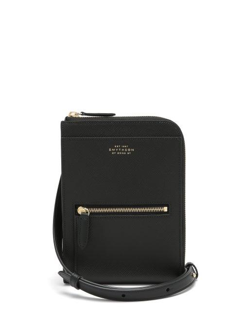 Matchesfashion.com Smythson - Panama Leather Crossbody Pouch - Mens - Black