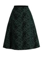 Rochas Floral-embroidered Velvet A-line Skirt