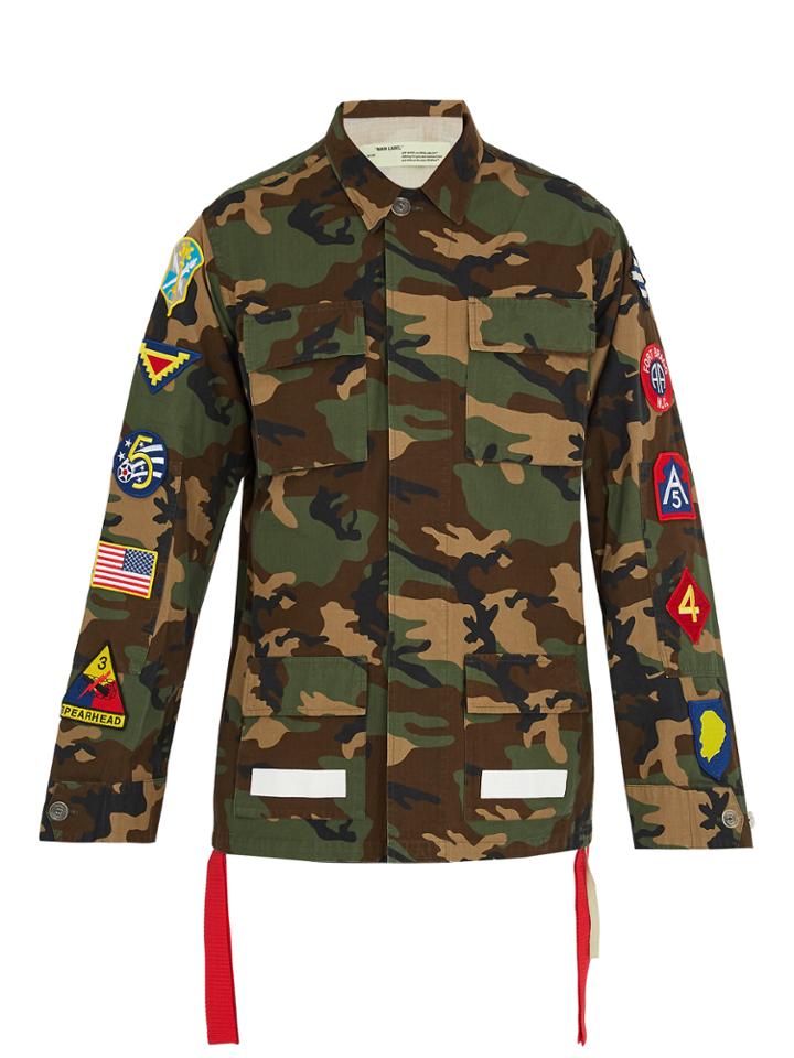 Off-white Patch-detail Camouflage-print Cotton Jacket