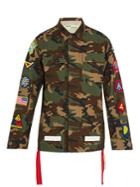 Off-white Patch-detail Camouflage-print Cotton Jacket