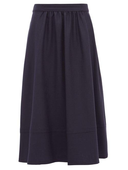 Matchesfashion.com A.p.c. - Margaux Wool Midi Skirt - Womens - Navy