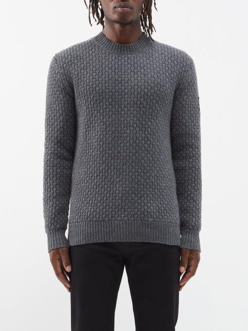 Belstaff - Submarine Cable-knit Wool Sweater - Mens - Grey