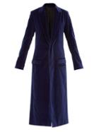 Matchesfashion.com Haider Ackermann - Single-breasted Cotton-blend Velvet Coat - Womens - Blue