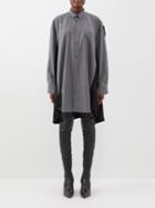 Junya Watanabe - Pleated-panel Oversized Shirt Dress - Womens - Grey Black