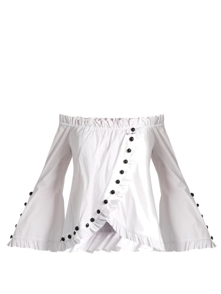 Caroline Constas Dalia Off-the-shoulder Cotton Blouse