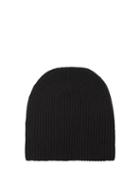 Matchesfashion.com Edward Crutchley - Ribbed Knit Cashmere Beanie Hat - Womens - Black