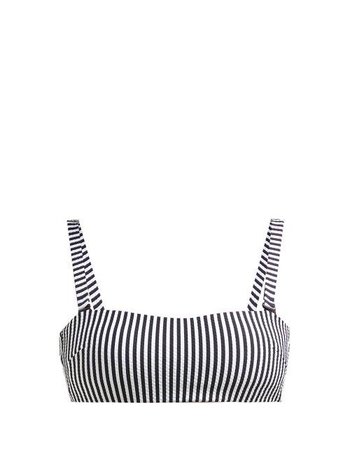 Matchesfashion.com Asceno - Striped Bikini Top - Womens - Black Stripe