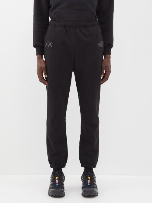 The North Face Xx Kaws - Logo Embroidered Cotton-blend Sweatpants - Mens - Black