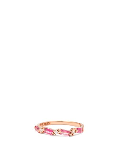 Matchesfashion.com Suzanne Kalan - Diamond, Topaz & 14kt Rose-gold Ring - Womens - Rose Gold