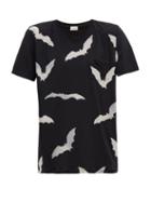 Matchesfashion.com Saint Laurent - Bat Print Cotton T Shirt - Mens - Black White