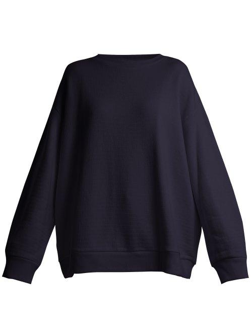 Matchesfashion.com Raey - Crew Neck Japanese Jersey Sweatshirt - Womens - Navy