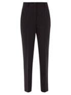 Matchesfashion.com Dolce & Gabbana - High-rise Wool-blend Straight-leg Trousers - Womens - Black