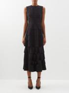 A.w.a.k.e. Mode - Cutout Panelled-crepe Midi Dress - Womens - Black