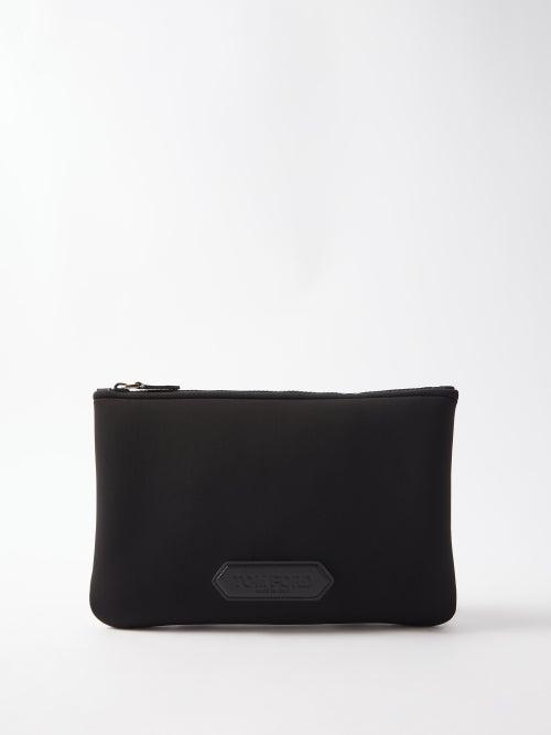 Tom Ford - Logo-patch Neoprene Coin Purse - Mens - Black