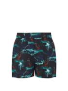 Matchesfashion.com You As - Orion Hawaiian Storm Print Shorts - Mens - Black Multi