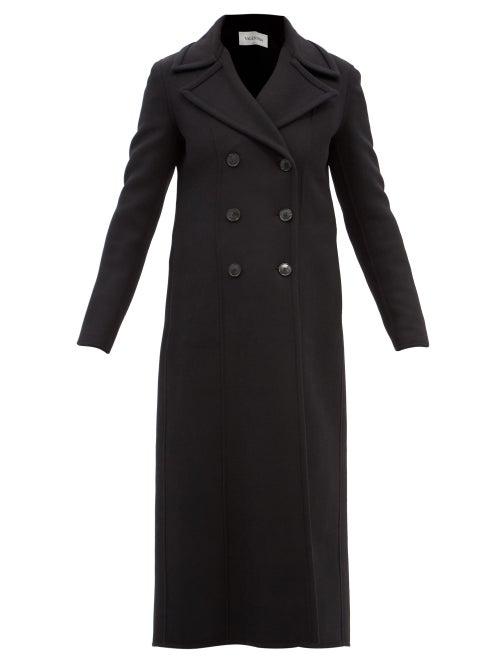 Valentino - Double-breasted Wool-blend Coat - Womens - Black