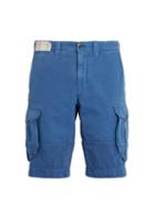Matchesfashion.com Incotex - Mid Rise Cotton Cargo Shorts - Mens - Blue