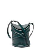 Alexander Mcqueen - Curve Leather Bucket Bag - Womens - Dark Green