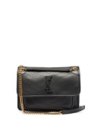 Matchesfashion.com Saint Laurent - Niki Medium Ysl-plaque Leather Shoulder Bag - Womens - Dark Green