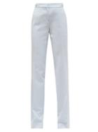 Matchesfashion.com Gabriela Hearst - Torres Crepe Straight Leg Trousers - Womens - Light Blue