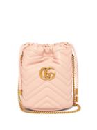 Matchesfashion.com Gucci - Gg Marmont Leather Bucket Bag - Womens - Light Pink