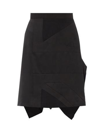 Burberry - Union Jack Patchwork Crepe Mini Skirt - Womens - Black