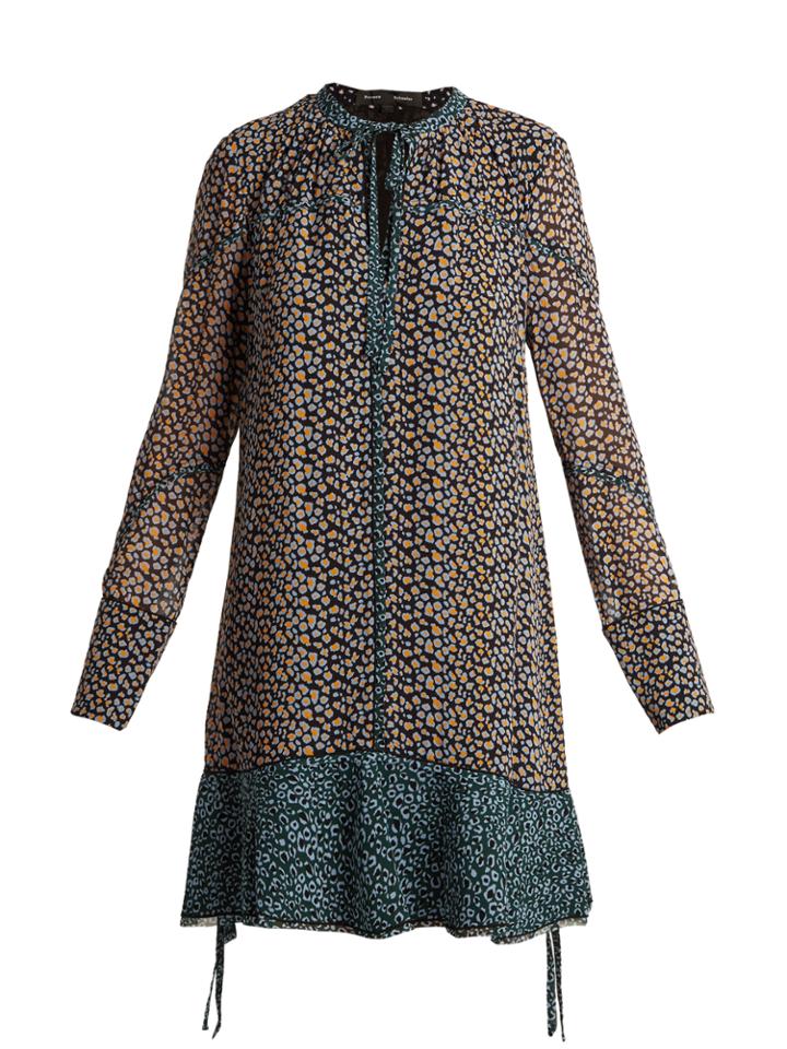 Proenza Schouler Mini Leopard-print Silk-crepe Dress