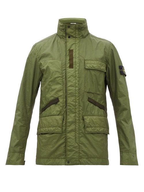 Stone Island - Logo-patch Coated Nylon Field Jacket - Mens - Green