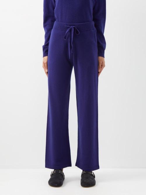 The Elder Statesman - Drawstring-waist Cashmere-blend Trousers - Womens - Blue