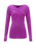 Tom Ford - Crossover-neck Ribbed Cashmere-blend Sweater - Womens - Pink