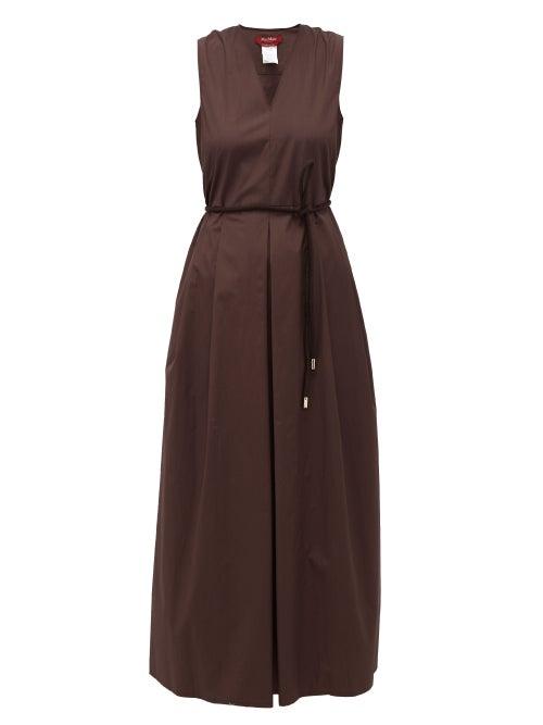 Matchesfashion.com Max Mara Studio - Bruna Dress - Womens - Brown