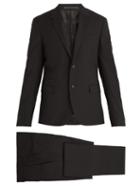 Matchesfashion.com Valentino - Notch Lapel Wool Blend Suit - Mens - Black