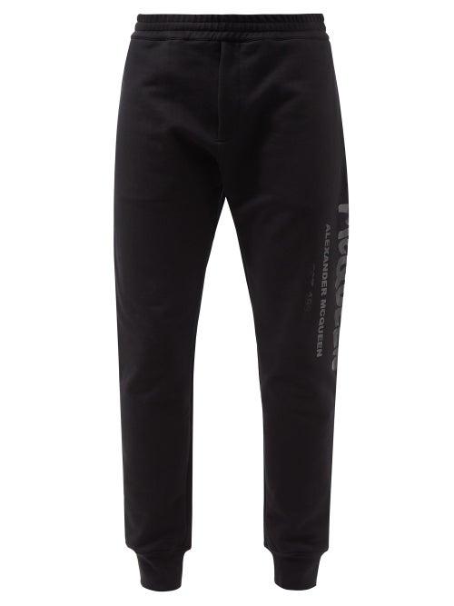 Alexander Mcqueen - Graffiti-logo Cotton-jersey Track Pants - Mens - Black