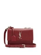 Matchesfashion.com Saint Laurent - Sunset Medium Leather Cross Body Bag - Womens - Burgundy