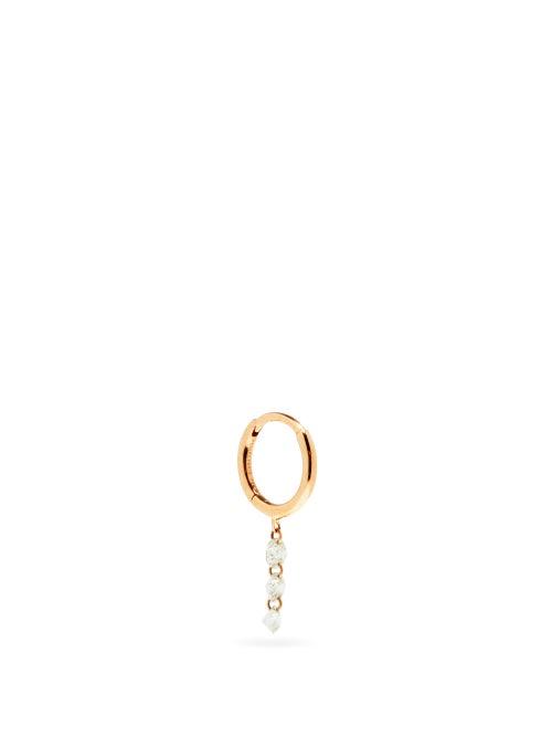 Matchesfashion.com Persee - Diamond & 18kt Rose-gold Hoop Single Earring - Womens - Rose Gold