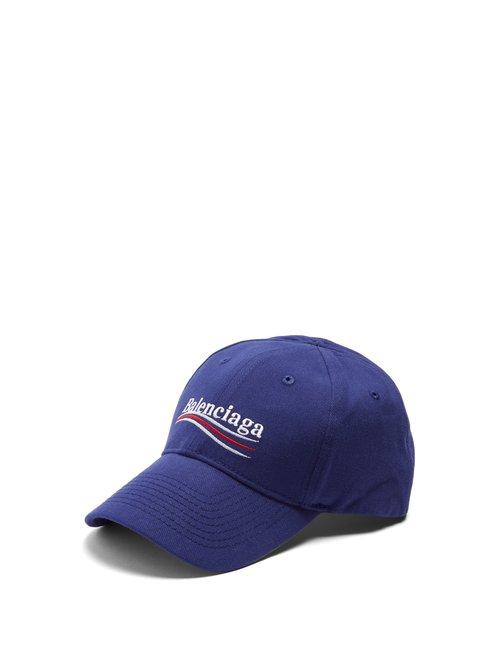 Matchesfashion.com Balenciaga - Logo Embroidered Cotton Cap - Mens - Blue