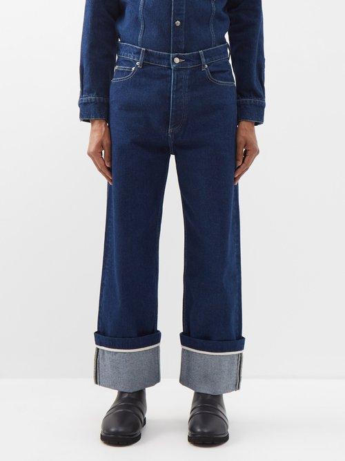 Nanushka - Kamo Exaggerated Turn-up Straight-leg Jeans - Mens - Indigo