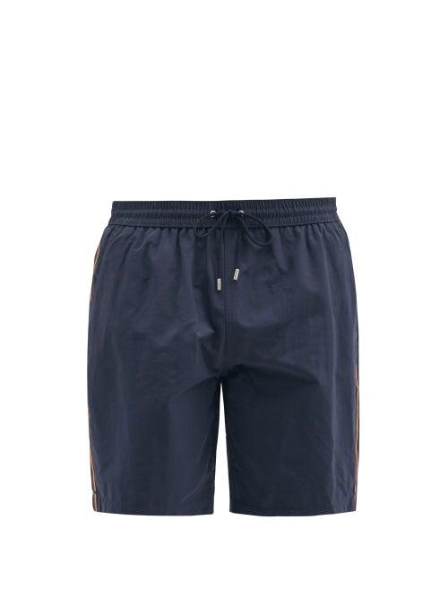 Matchesfashion.com Paul Smith - Side-stripe Swim Shorts - Mens - Navy